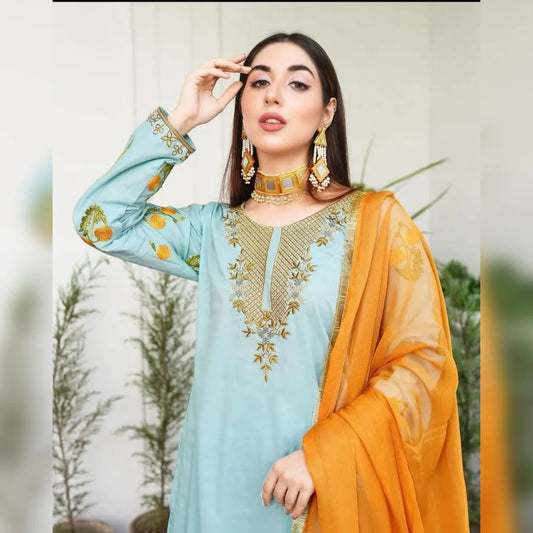 Feroza Embroidery Three Piece