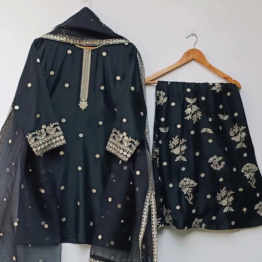 Afrooz Embroidery Three Piece