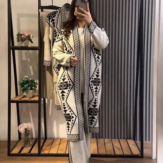 Printed Fleece Gown 3PC - Set